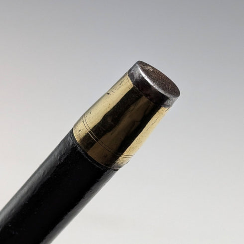 Circa 1910 British antique gentleman's pure silver decorated horn handle walking stick 91cm